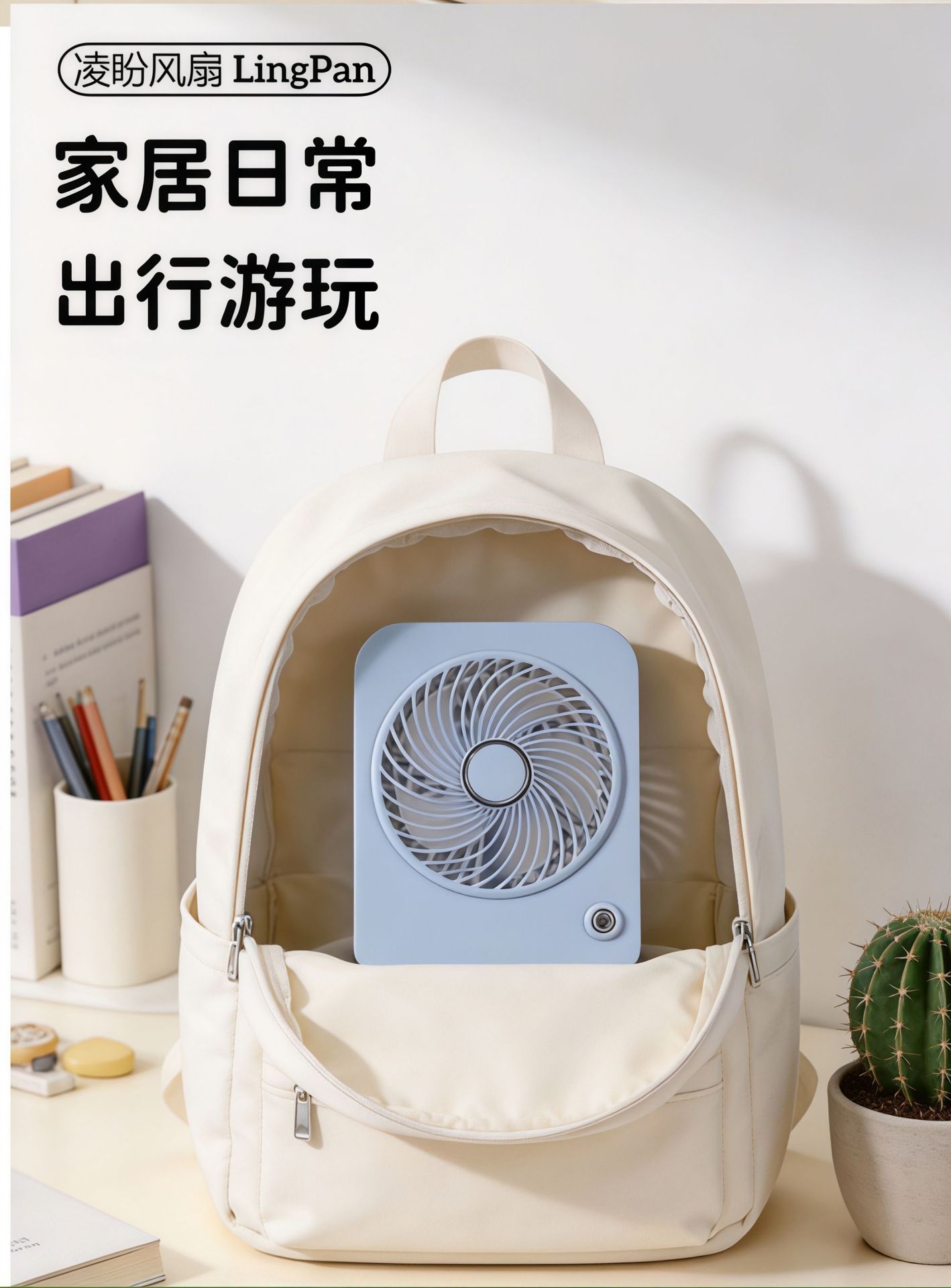 USB Rechargeable Mini Desktop Fan with 3 Speeds — detail 4