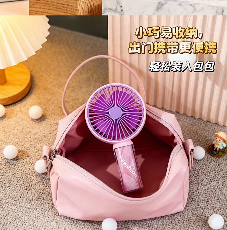 USB Rechargeable Handheld Fan with Transparent Handle — detail 2