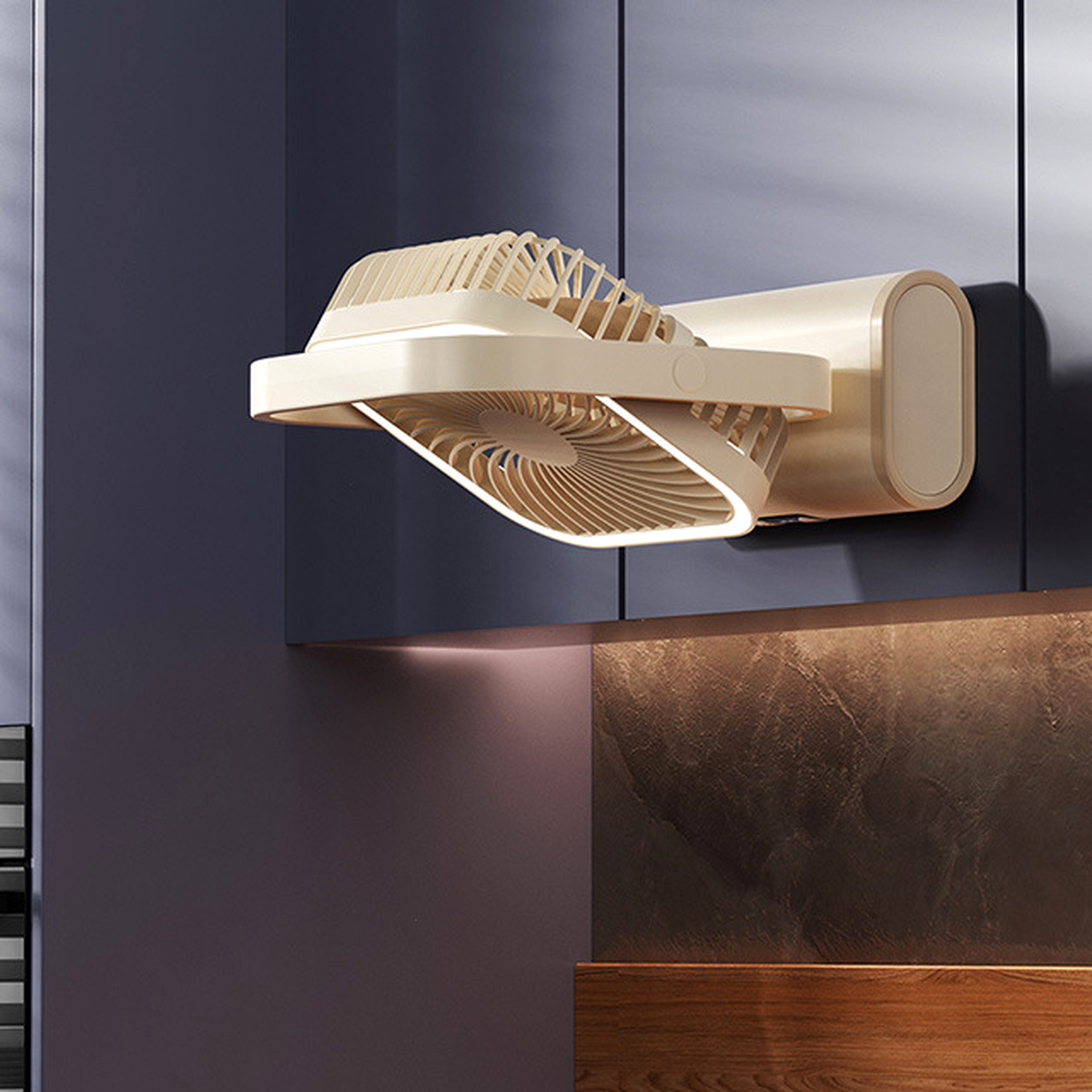 Z06 Rechargeable Oscillating Desktop Fan with LED Light — detail 2