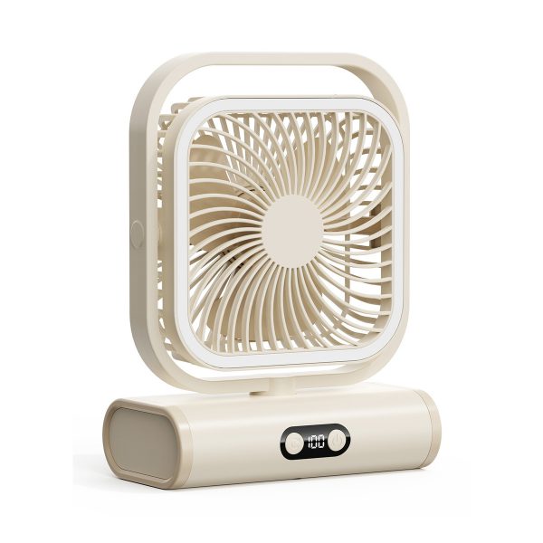 Z06 Rechargeable Oscillating Desktop Fan with LED Light