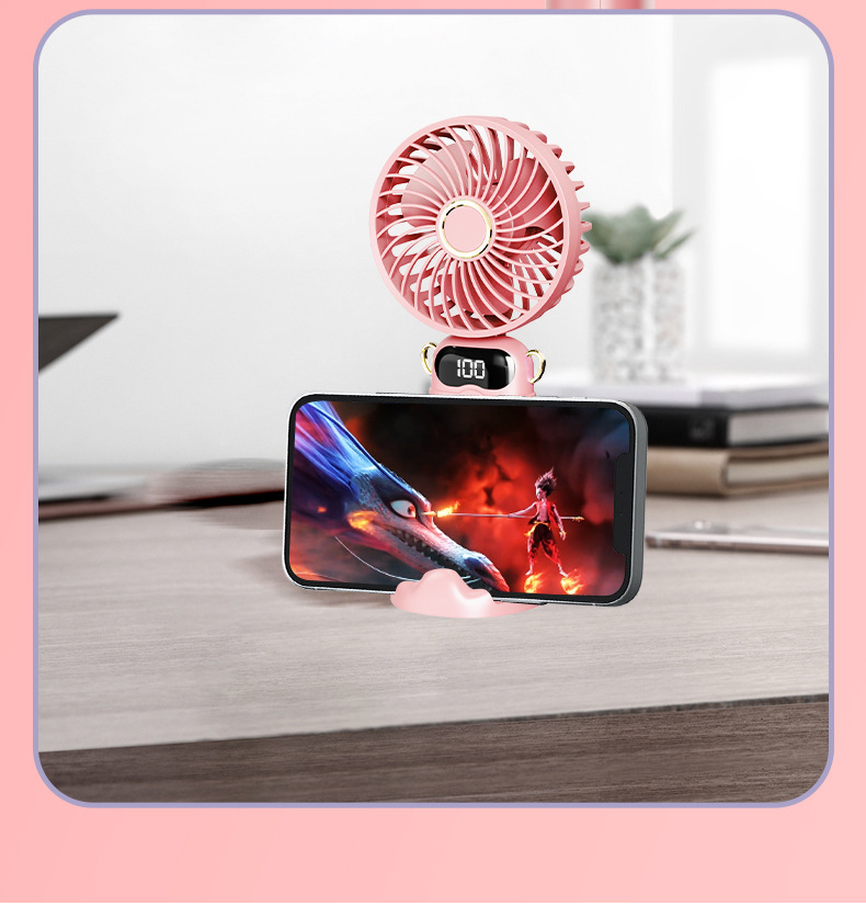 DS68 Foldable Handheld Fan with Digital Display & Aromatherapy — detail 14