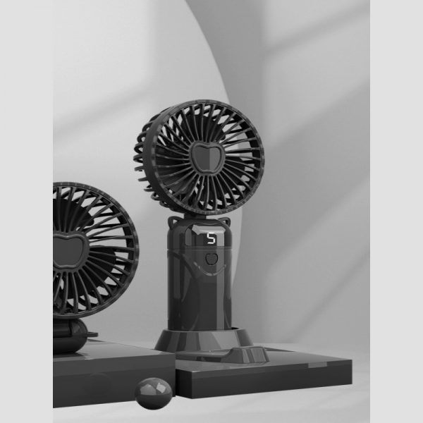 Foldable USB Rechargeable Handheld Fan with Digital Display