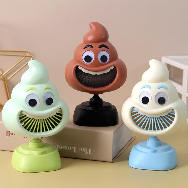 USB Rechargeable Cartoon Poop Desktop Fan