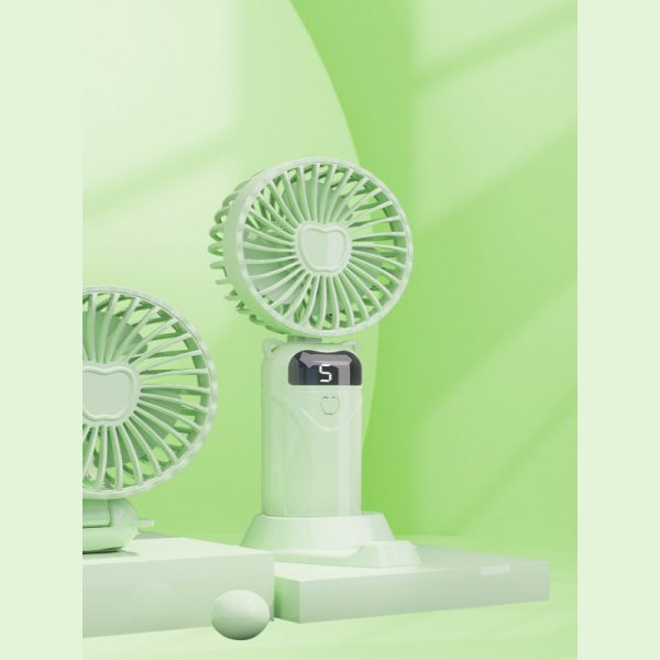 Foldable USB Rechargeable Handheld Fan with Digital Display