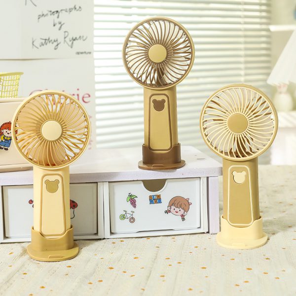 Apricot, Light Coffee and Dark Coffee Style A mini handheld fan color choices