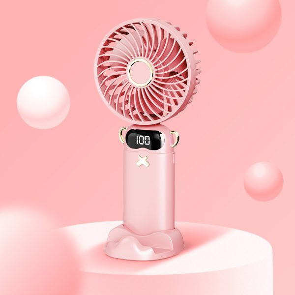 DS68 Foldable Handheld Fan with Digital Display & Aromatherapy