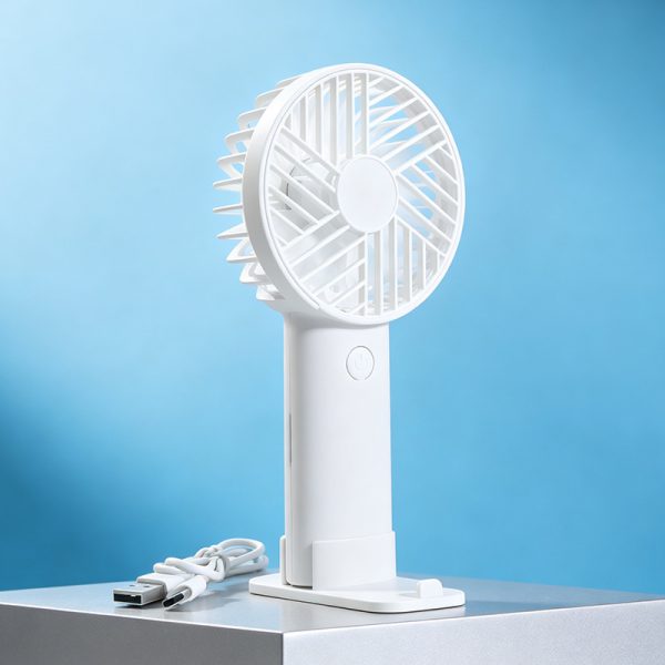White (Simple) USB rechargeable mini handheld fan