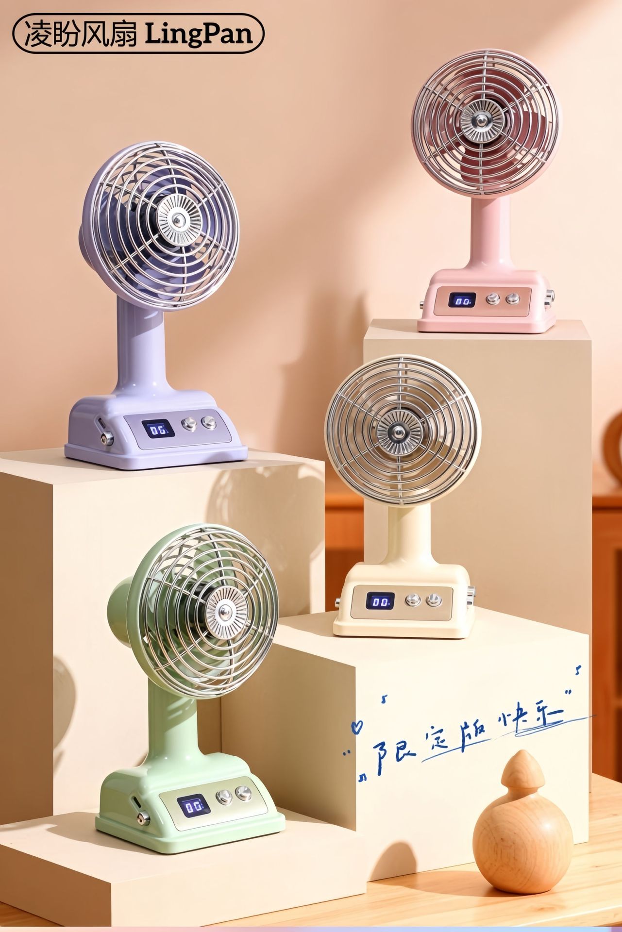 USB Rechargeable Mini Desk Fan - Color & Character Styles — detail 1