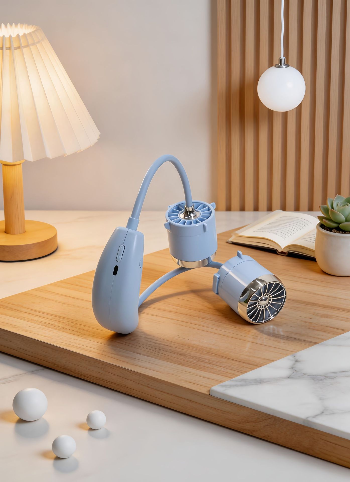 LP608 USB Rechargeable Neck Fan with Flexible Dual Heads — detail 5