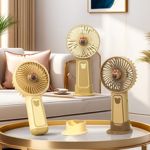 Apricot, Light Coffee and Dark Coffee Classic mini fan options; choose one fan