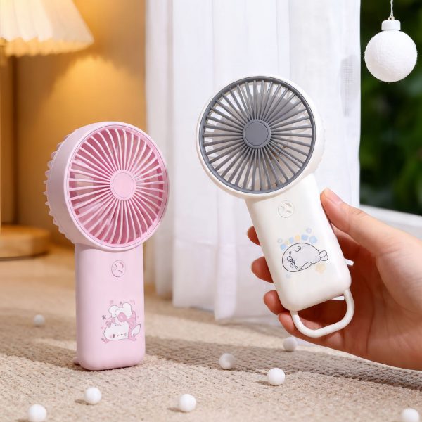 White cartoon fan held in a hand beside the Pink color option; fans sold individually