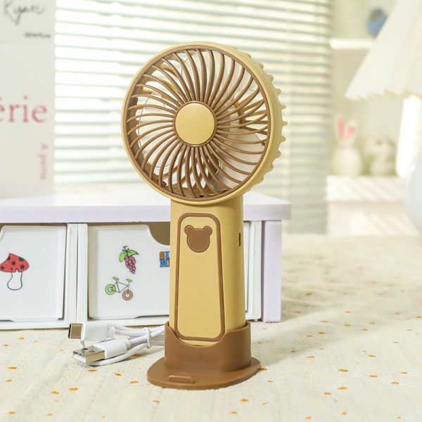 Dark Coffee rechargeable mini handheld fan in Style A design