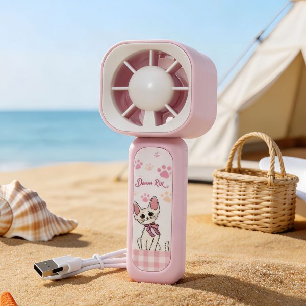 Pink Cat USB rechargeable handheld fan