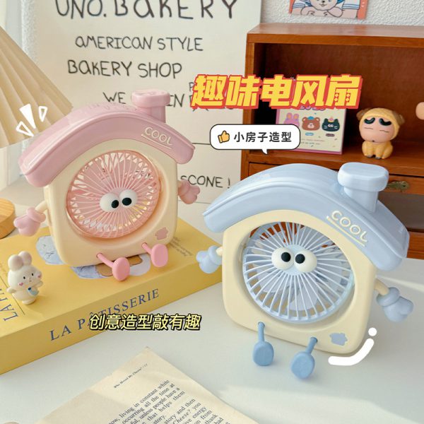 House-shaped mini fans with colorful roofs