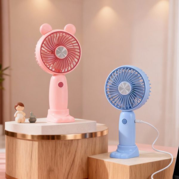 USB Rechargeable Handheld Desktop Fan with Phone Stand