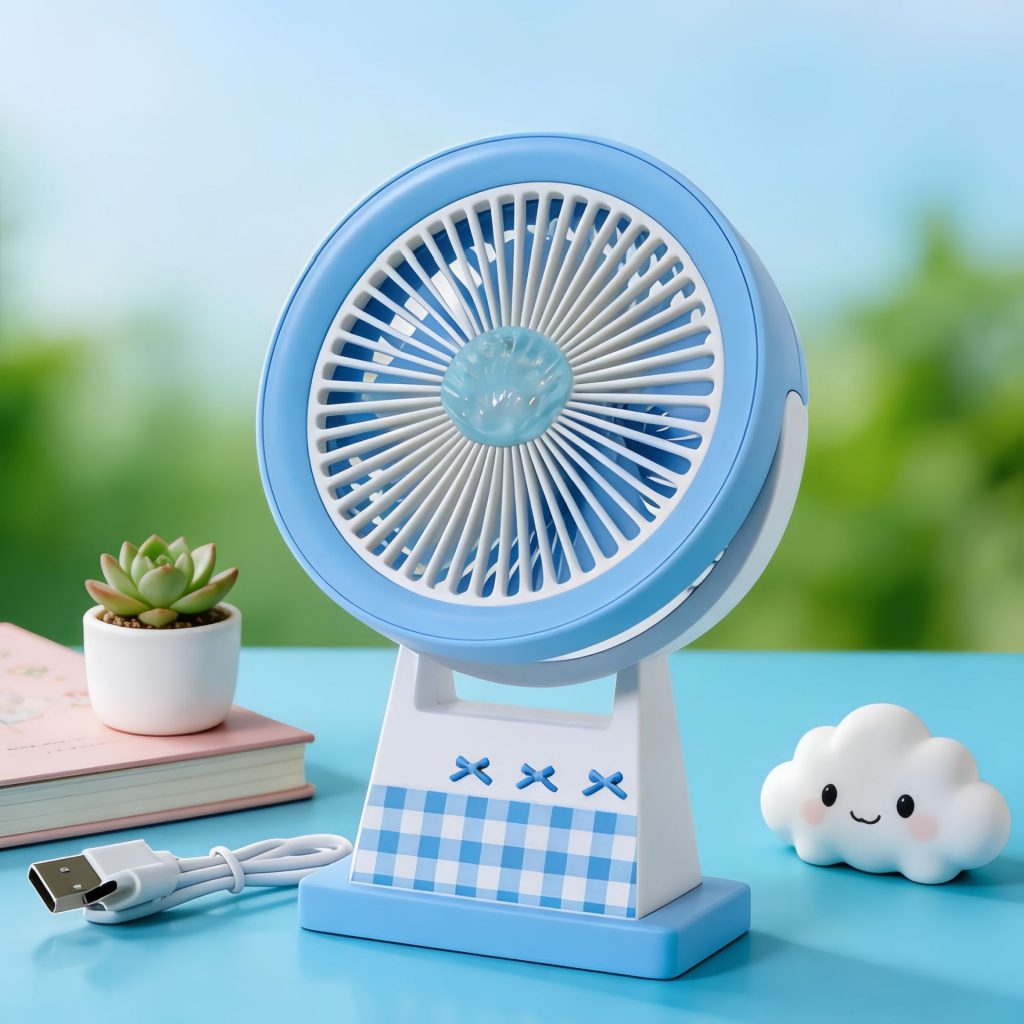 Rechargeable 3-Speed Mini Desktop Fan with Quiet Airflow
