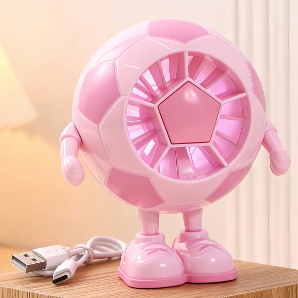 Pink football model b rechargeable desktop fan