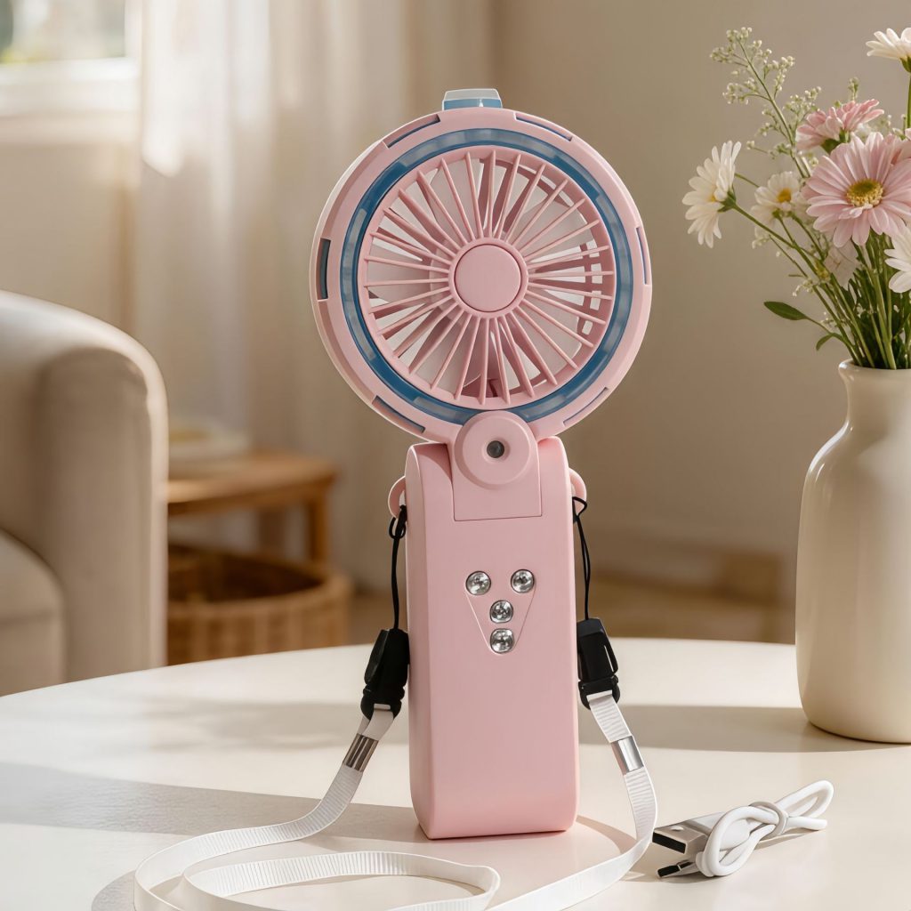 USB Rechargeable Handheld Mist Fan with 5 Speeds