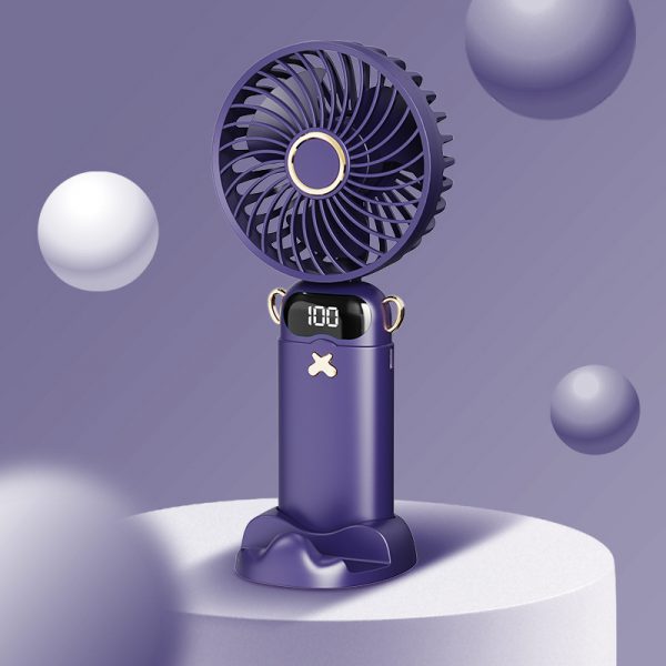 DS68 Foldable Handheld Fan with Digital Display & Aromatherapy