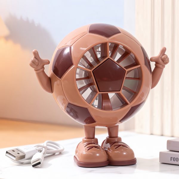 Brown football - style a rechargeable desktop fan