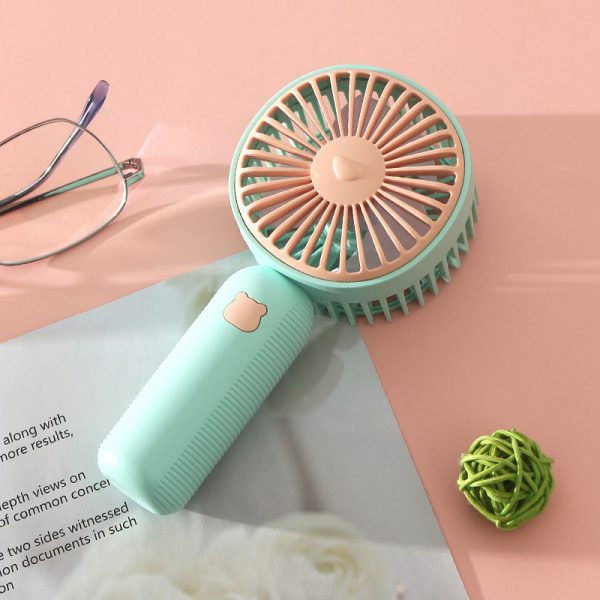 Green USB rechargeable mini handheld fan
