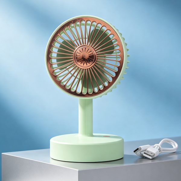 Green Classic USB rechargeable mini desk fan