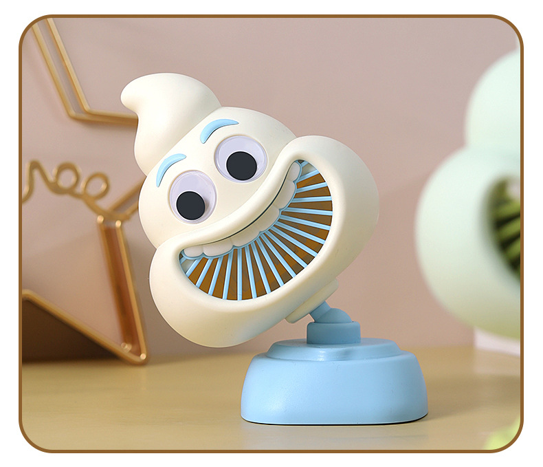 USB Rechargeable Cartoon Poop Desktop Fan — detail 9