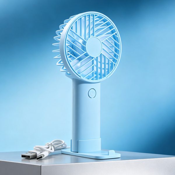 Blue (Simple) USB rechargeable mini handheld fan