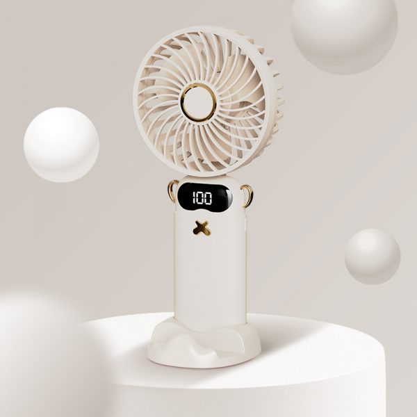 DS68 Foldable Handheld Fan with Digital Display & Aromatherapy