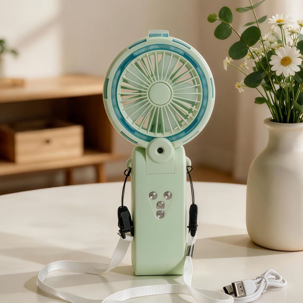 USB Rechargeable Handheld Mist Fan with 5 Speeds