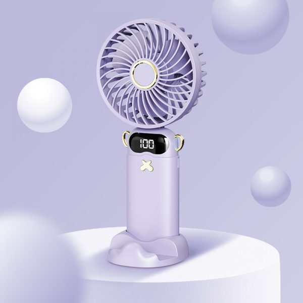 DS68 Foldable Handheld Fan with Digital Display & Aromatherapy