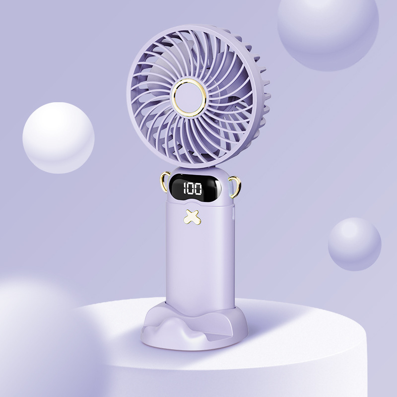 DS68 Foldable Handheld Fan with Digital Display & Aromatherapy — detail 1