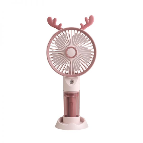 Cartoon USB rechargeable spray fan isolated product view