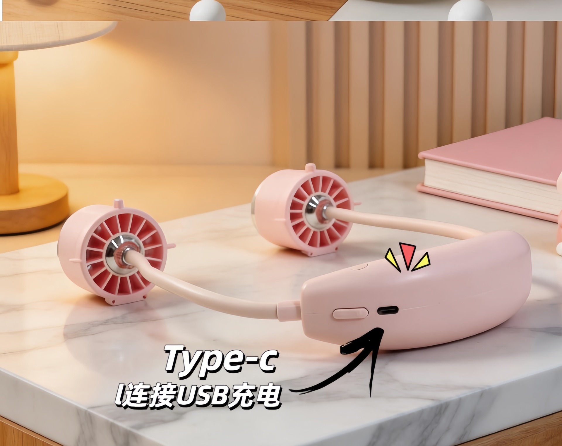 LP608 USB Rechargeable Neck Fan with Flexible Dual Heads — detail 4