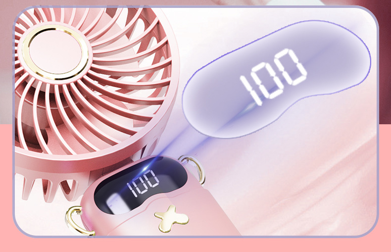 DS68 Foldable Handheld Fan with Digital Display & Aromatherapy — detail 8
