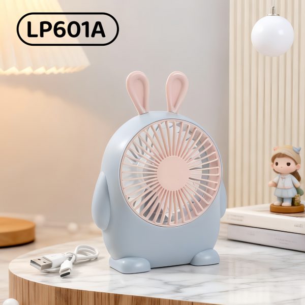 USB Rechargeable Rabbit & Deer Desktop Fan with 3 Speeds
