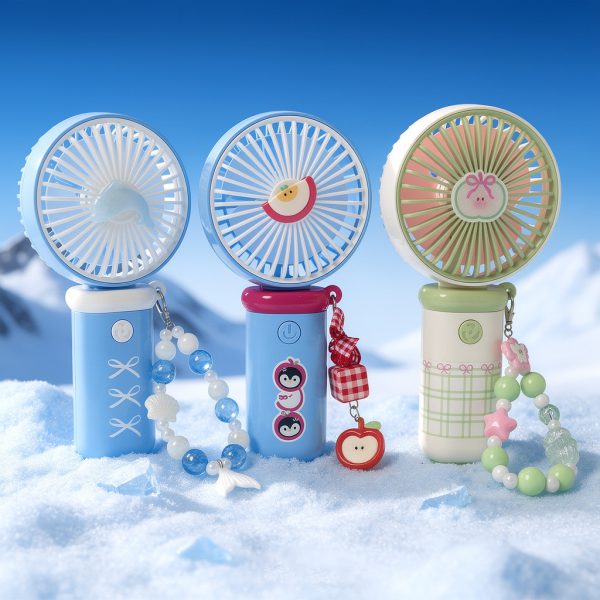 USB Rechargeable Cartoon Handheld Mini Fan with 3 Speeds
