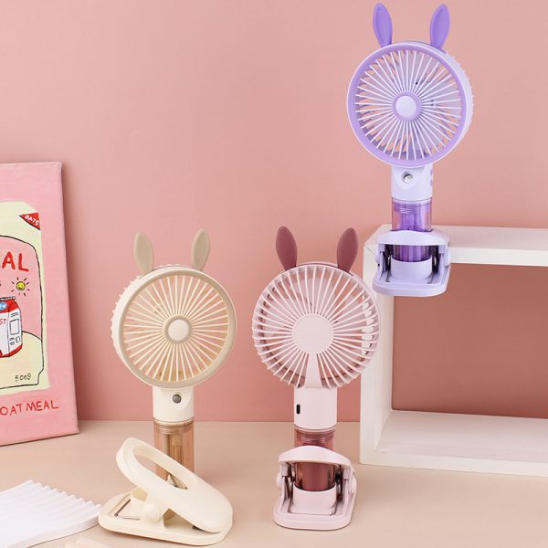 Apricot, Pink and Purple Rabbit misting clip-on fan options; fans sold individually