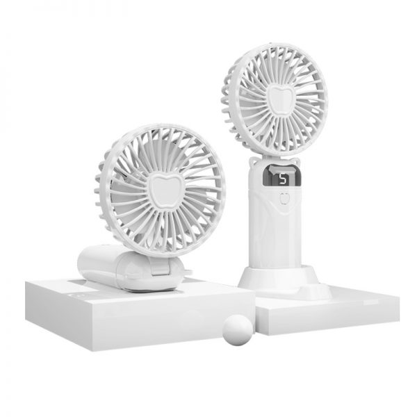 Foldable USB Rechargeable Handheld Fan with Digital Display