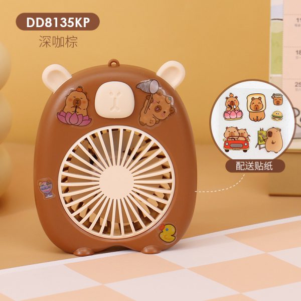 Dark Coffee Mini Character USB rechargeable mini fan