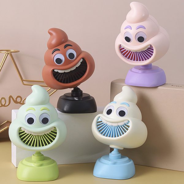 USB Rechargeable Cartoon Poop Desktop Fan