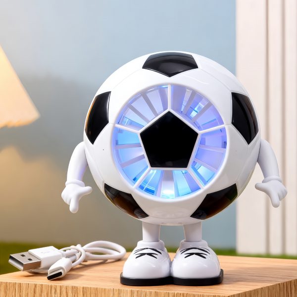 White football - style a rechargeable desktop fan