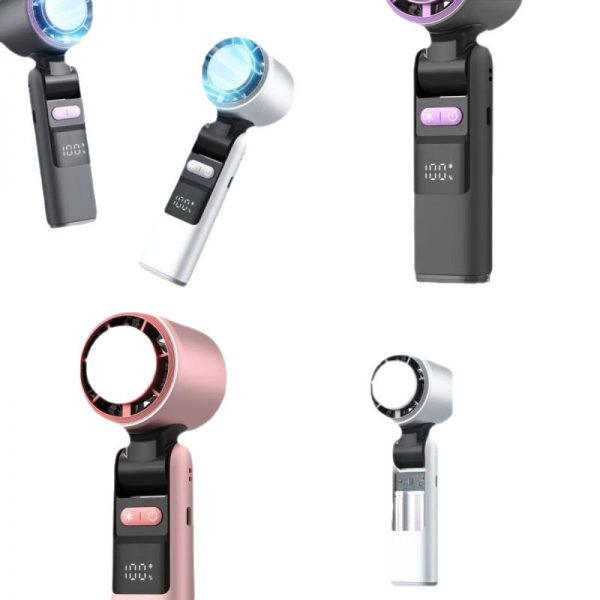 801 Foldable Handheld Cooling Fan with Digital Display