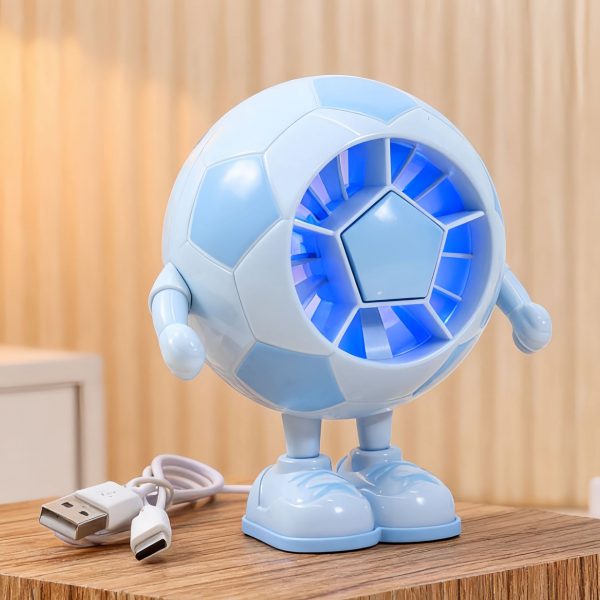 Blue football - style b rechargeable desktop fan