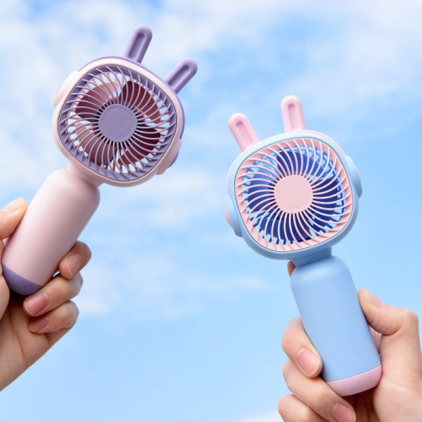 USB Rechargeable Mini Handheld Fan with Animal Ears