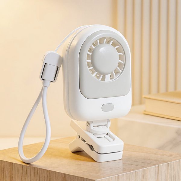 USB Rechargeable Mini Clip-On Fan with 3 Speeds