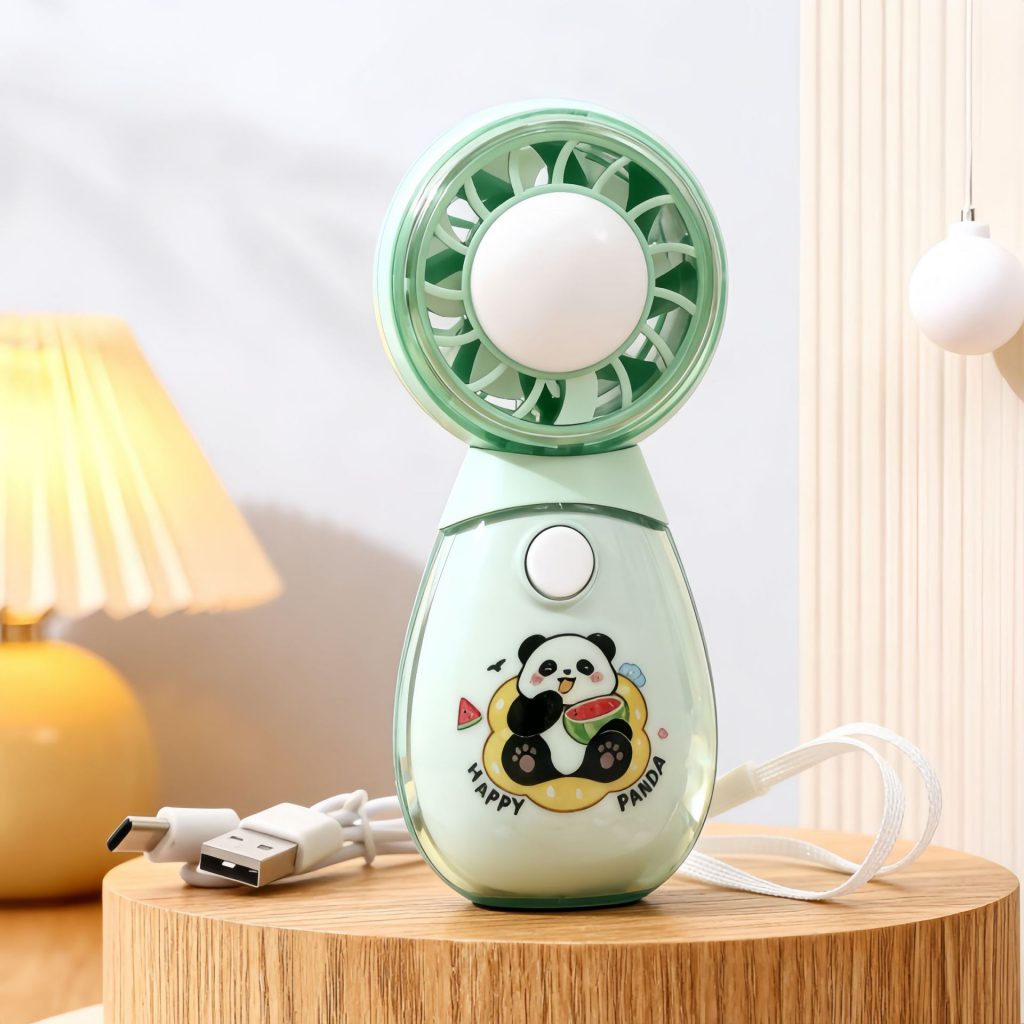 Green Panda USB rechargeable mini handheld fan
