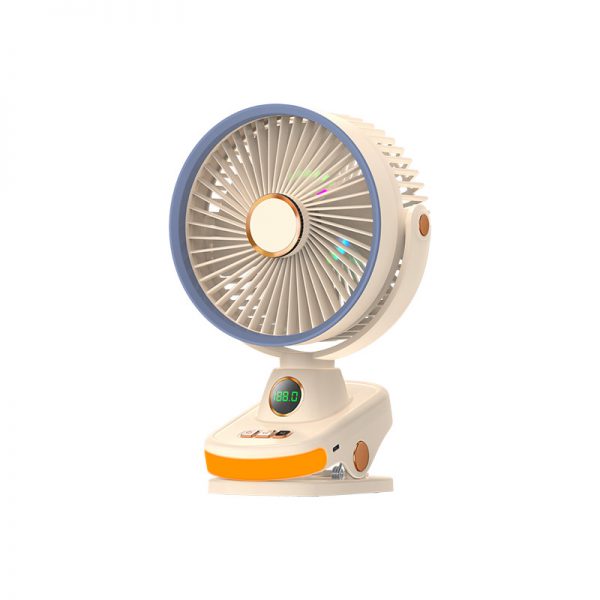 5-Speed USB Rechargeable Desk Fan with Digital Display