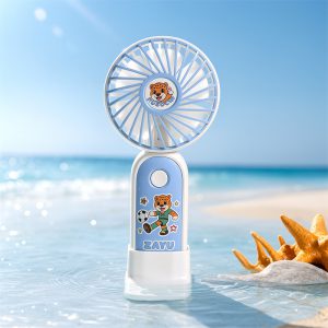 USB Rechargeable Cartoon Handheld Fan with Stand