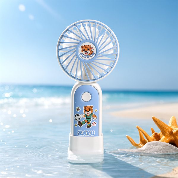 USB Rechargeable Cartoon Handheld Fan with Stand